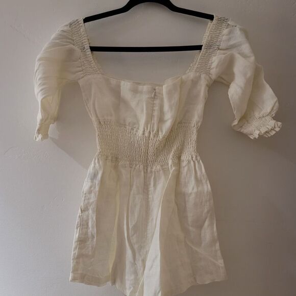 Weworewhat Smocked Romper, Linen white Size S - Picture 12 of 15
